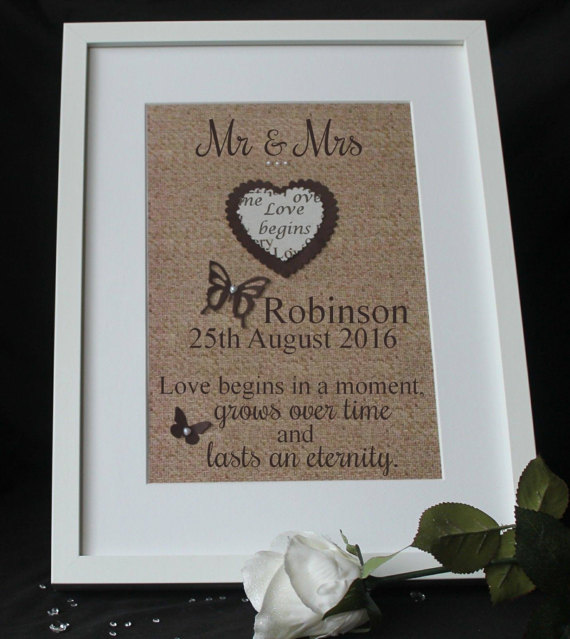 personalisedweddingpresentgiftprintvintagestyleframedbutterfly