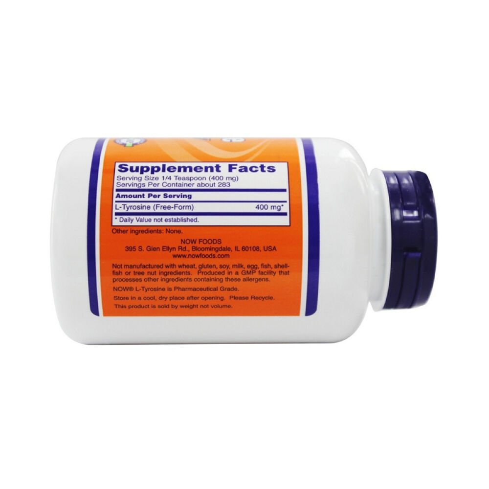 【美国正品直邮】NOWFoods诺奥保持健康的腺体功能及应激反应酪氨酸粉124.4克未定义4盎司