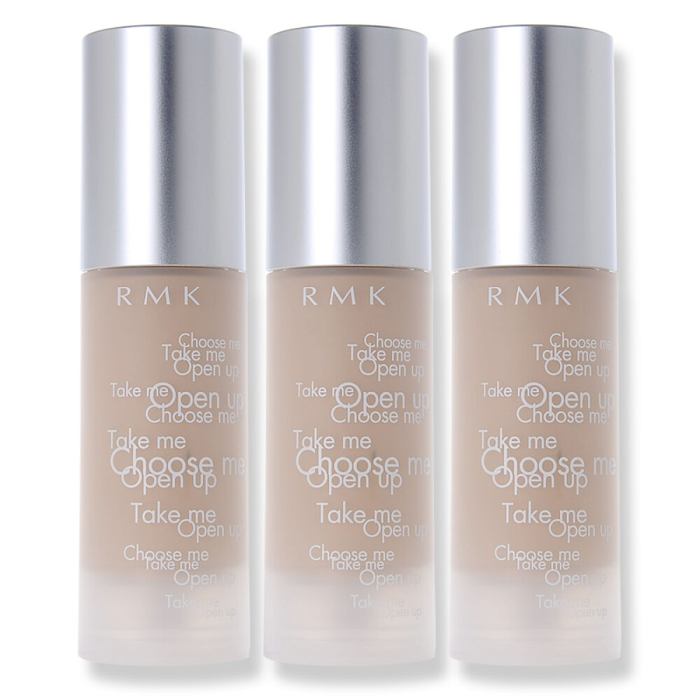 日本RMK粉底液30ml水凝粉底霜柔光光采丝薄粉底系列圆瓶201#粉调白热卖