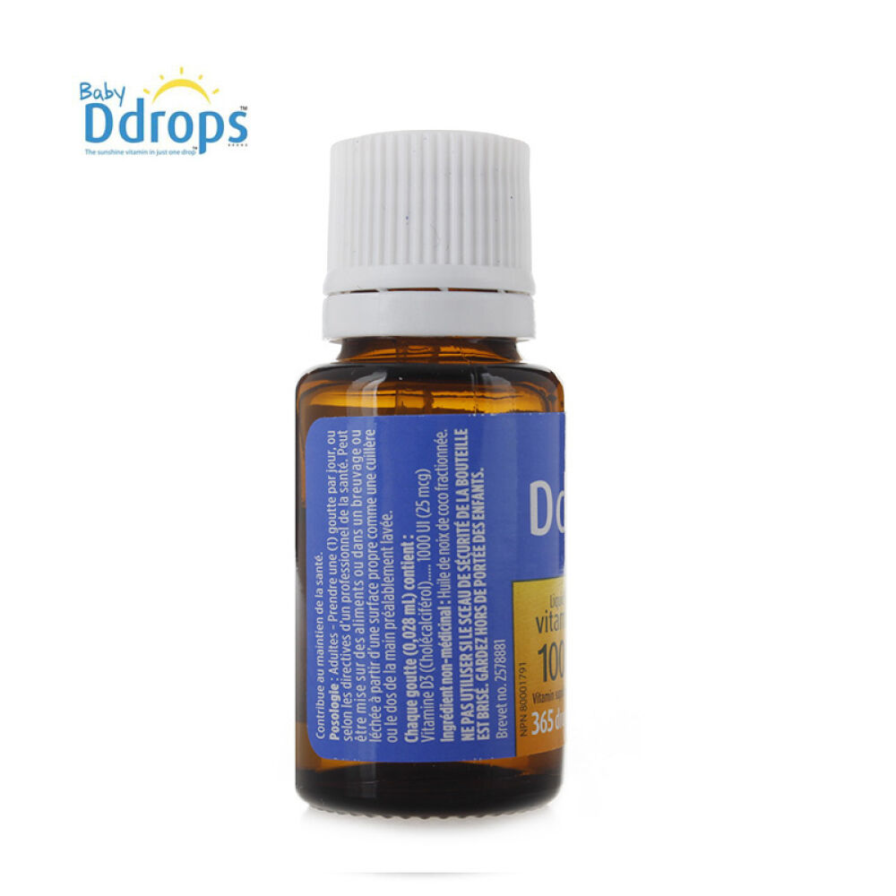 【包邮包税】加拿大BabyDdropsD3宝宝维生素D3滴剂婴儿补钙维生素D3成年型180滴/瓶