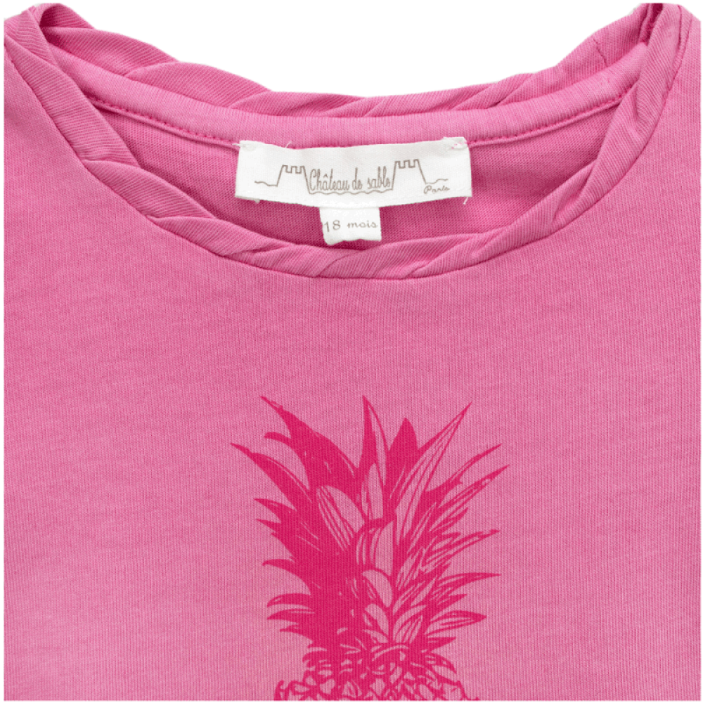 ChateauDeSableLOUISE女童印花T桖衫纯棉夏装#030枚红色03Y