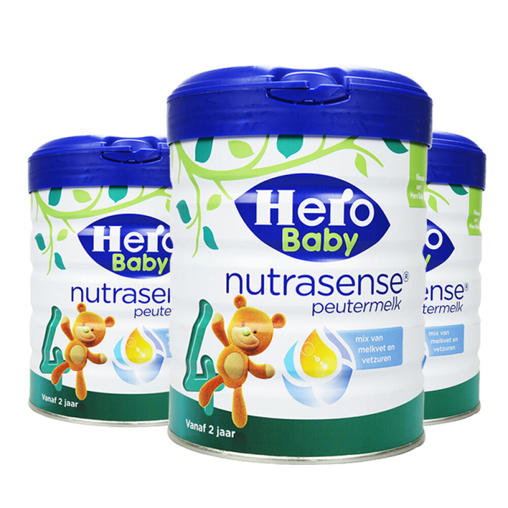 荷兰原装进口荷兰白金版天赋力Herobaby婴幼儿奶粉4段700g(2岁以上)3罐装(荷兰直邮)