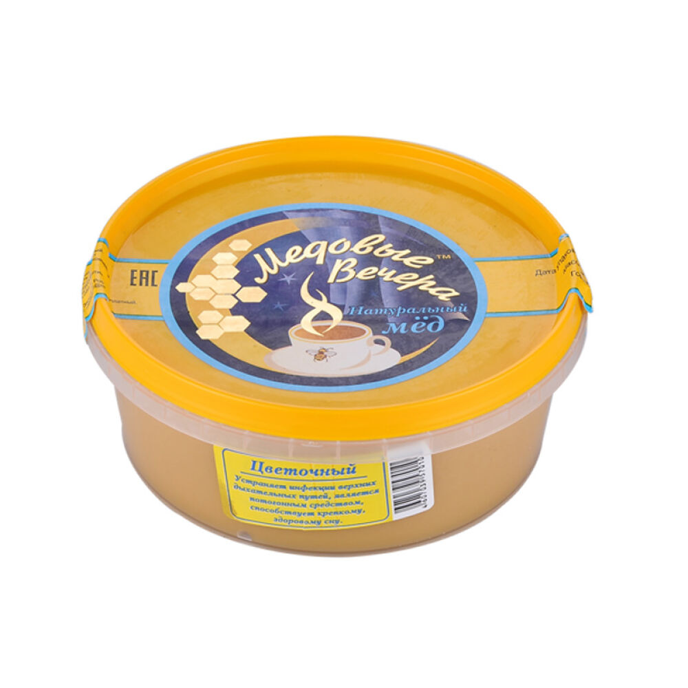 俄罗斯原装进口蜂蜜蜂蜜晚宴天然野生椴树蜜洋槐蜜百花蜜500g百花蜜500g塑料罐(0106)
