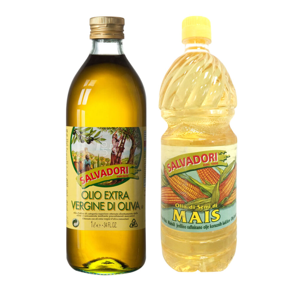意大利原装进口萨尔瓦多利（Salvadori）特级初榨橄榄油玉米油食用油1L*2瓶