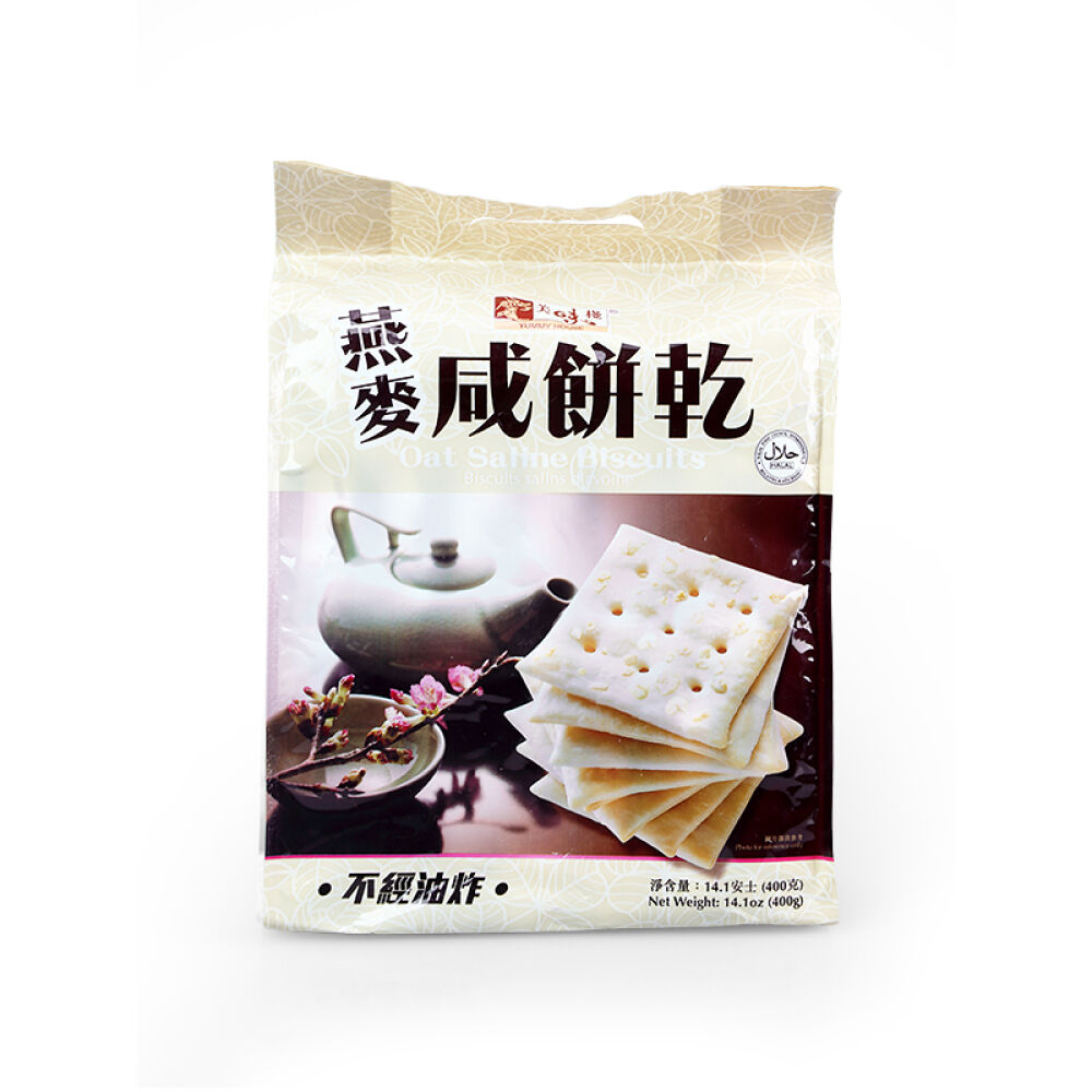 美味栈进口燕麦咸饼干无糖咸味苏打梳打饼干400g*2包原味2包