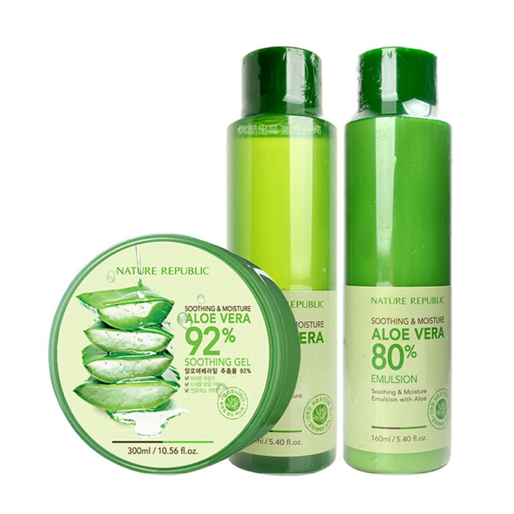 NatureRepublic自然乐园舒缓保湿补水水乳3件套有效期至17年3月