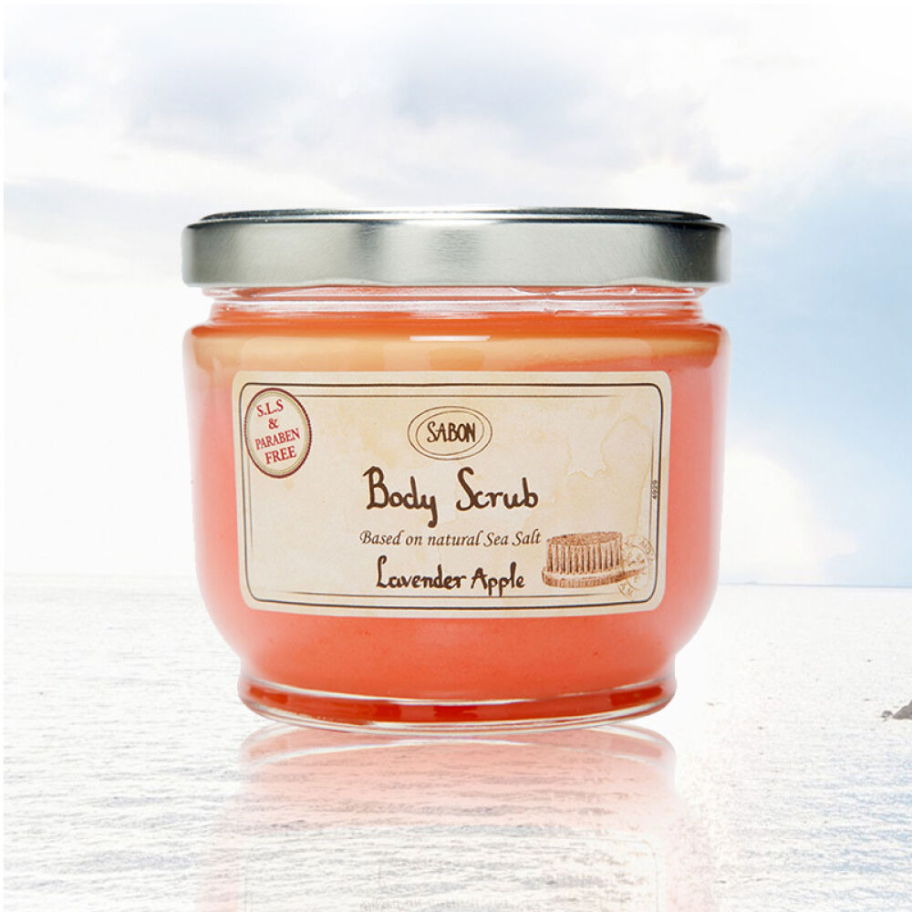 以色列Sabon海盐身体磨砂膏去角质去死皮鸡皮肤嫩肤透亮薰衣草苹果