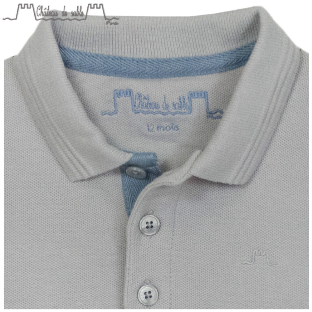 ChateauDeSableGASPARD短袖马球服男童短袖男童夏装上衣#08中灰色12M