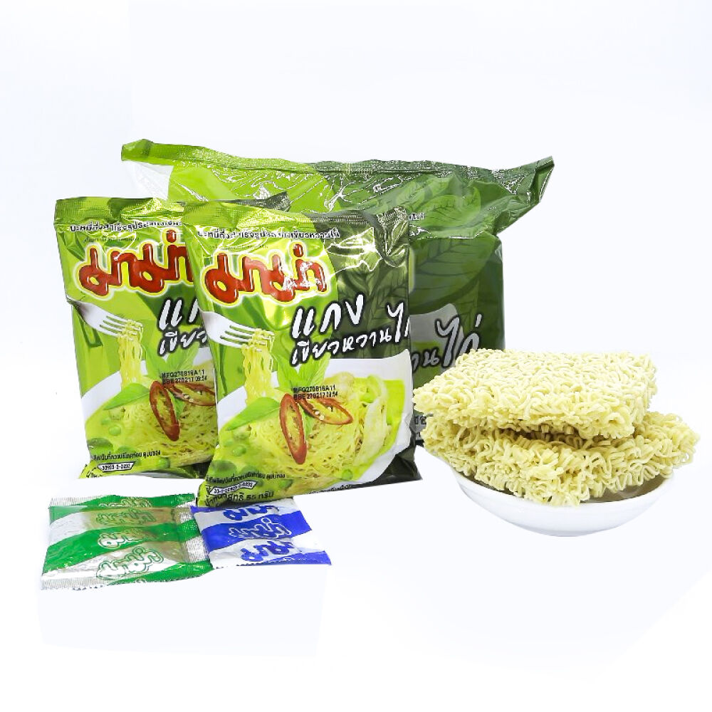 泰国MAMA妈妈冬阴功绿咖喱泡面量贩装酸辣肉沫10*60g