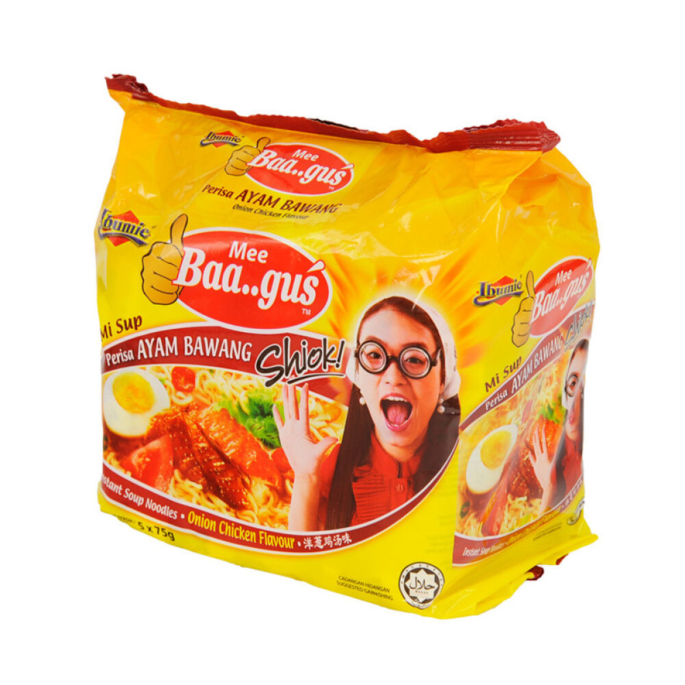 马来西亚进口Ibumie益福洋葱鸡汤面375g*4袋