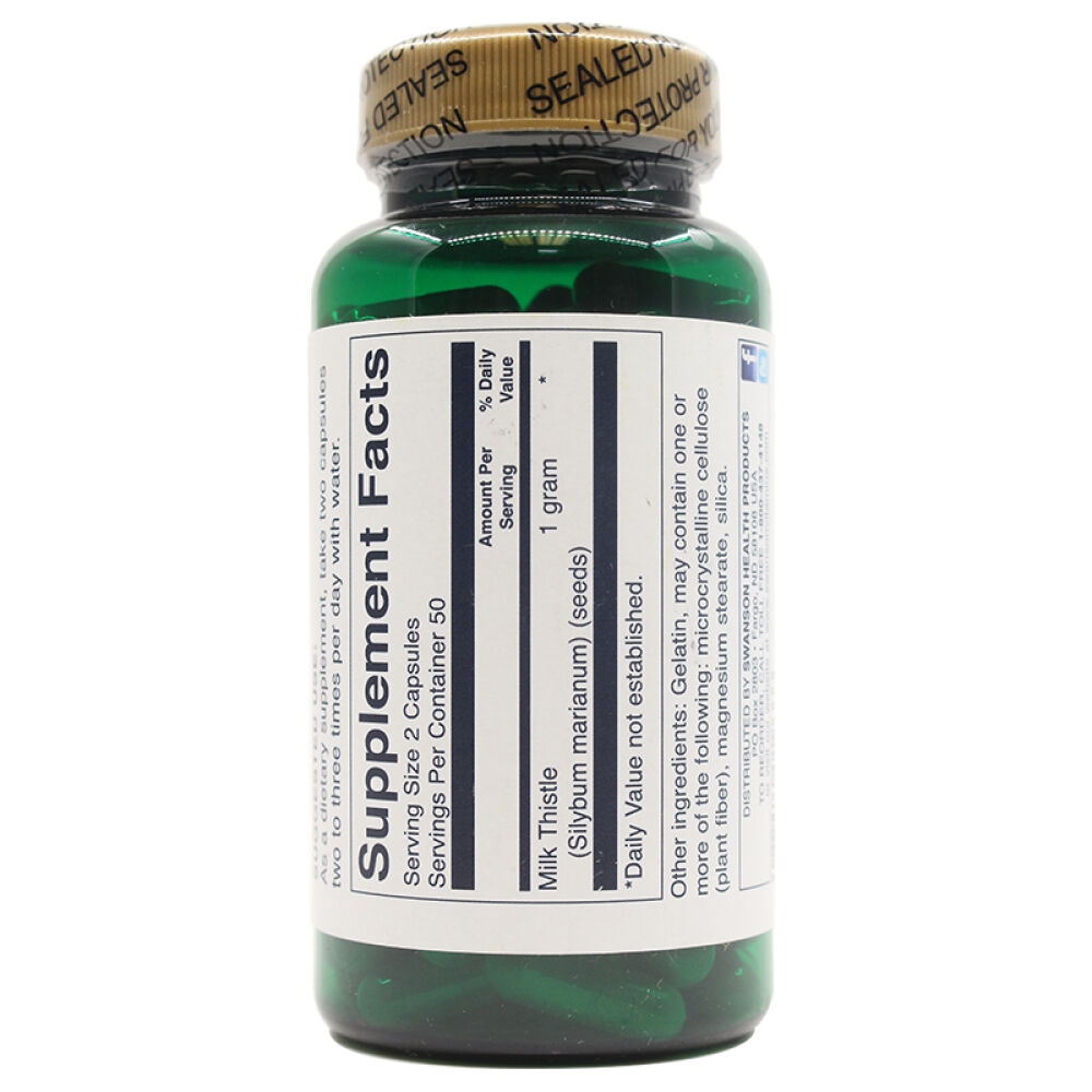 Swanson斯旺森美国奶蓟草水飞蓟解酒护肝保肝宝肝脏排毒片100片4瓶