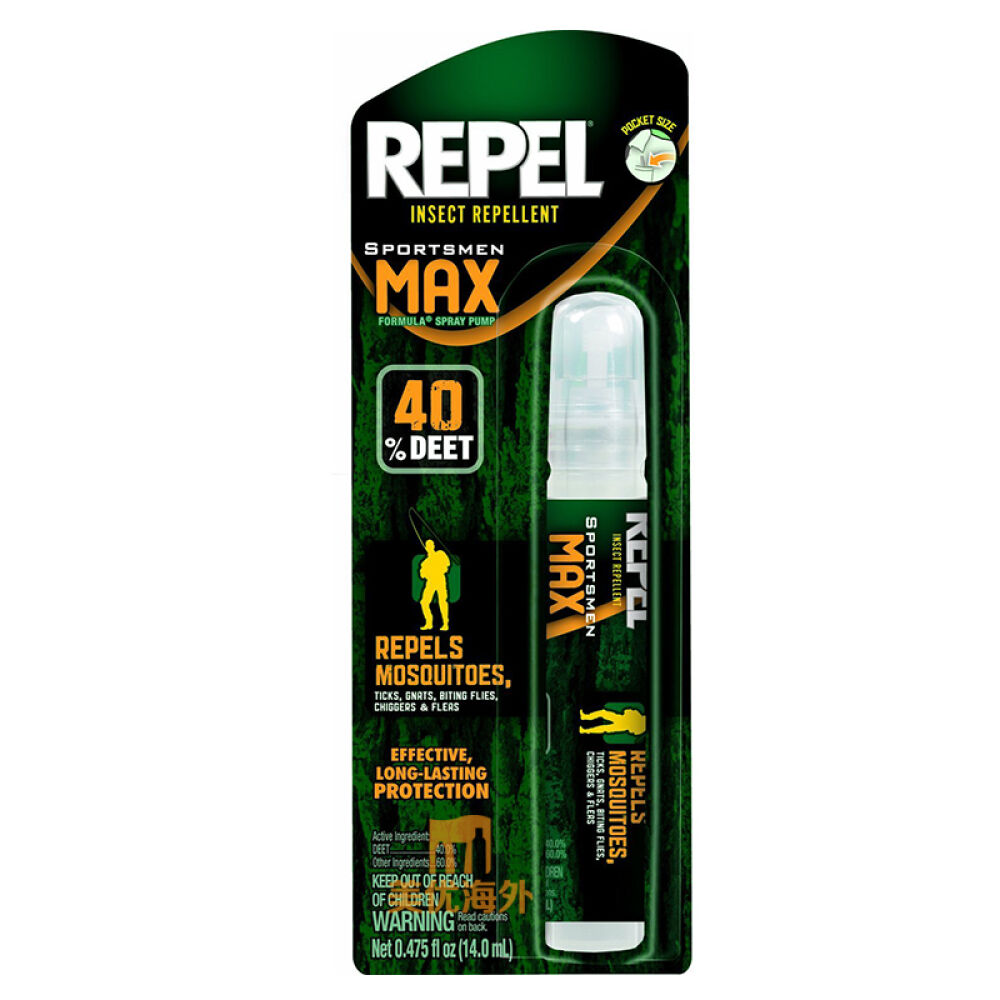 美国进口现货Repel100防蚊蚊怕水驱蚊喷雾DEET含量98%防水防汗14ml