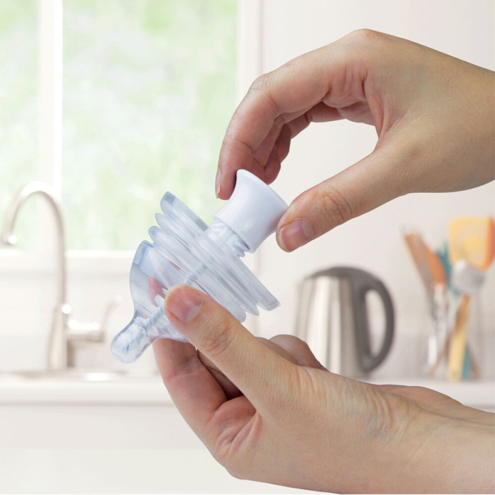 自营满趣健Munchkin底座可站立式奶瓶奶嘴刷二合一0个月以上宝宝颜色随机