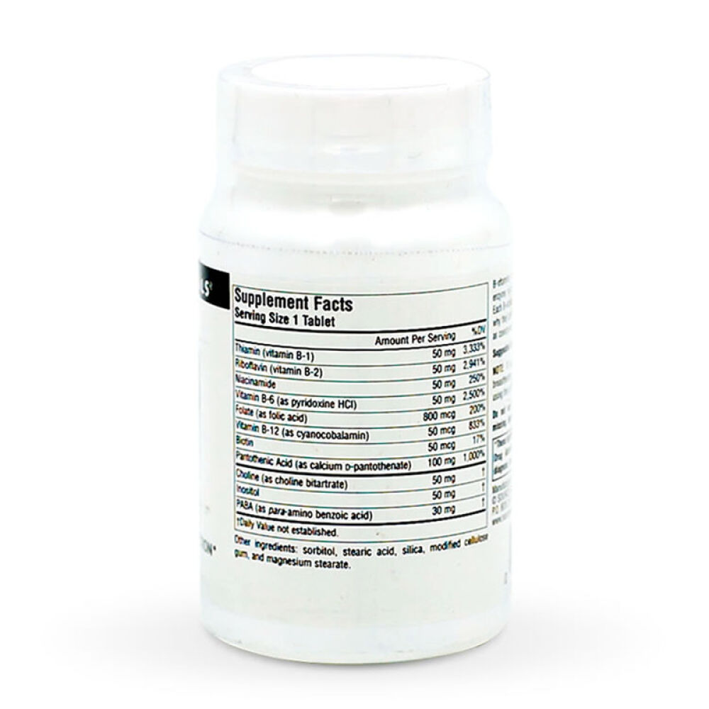 SourceNaturals维生素B-50复合片50片祛痘美肤解除疲劳