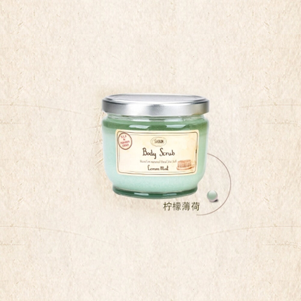 以色列Sabon身体磨砂膏600克死海盐浴盐去角质（不带木勺）柠檬薄荷