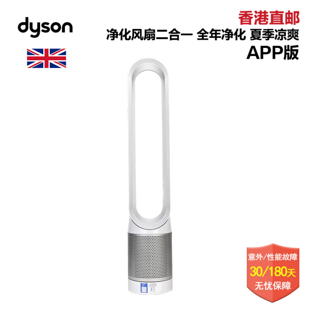 戴森（Dyson）TP02（AM11升级版）落地式无叶空气净化遥控风扇APP智能监测控制银白色