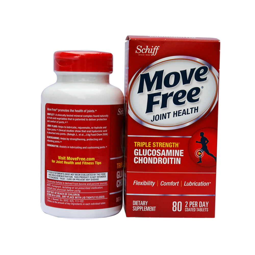 【全球购】美国直邮SchiffMoveFree维骨力氨基葡萄糖维骨力氨糖80粒