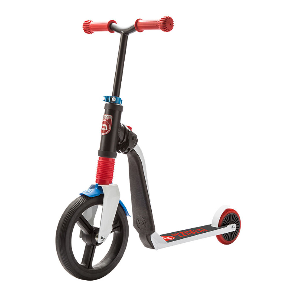 【全球购】奧地利Scoot&Ride二合一骑行幼儿滑板车进口宝宝平衡车蓝红色1岁以上