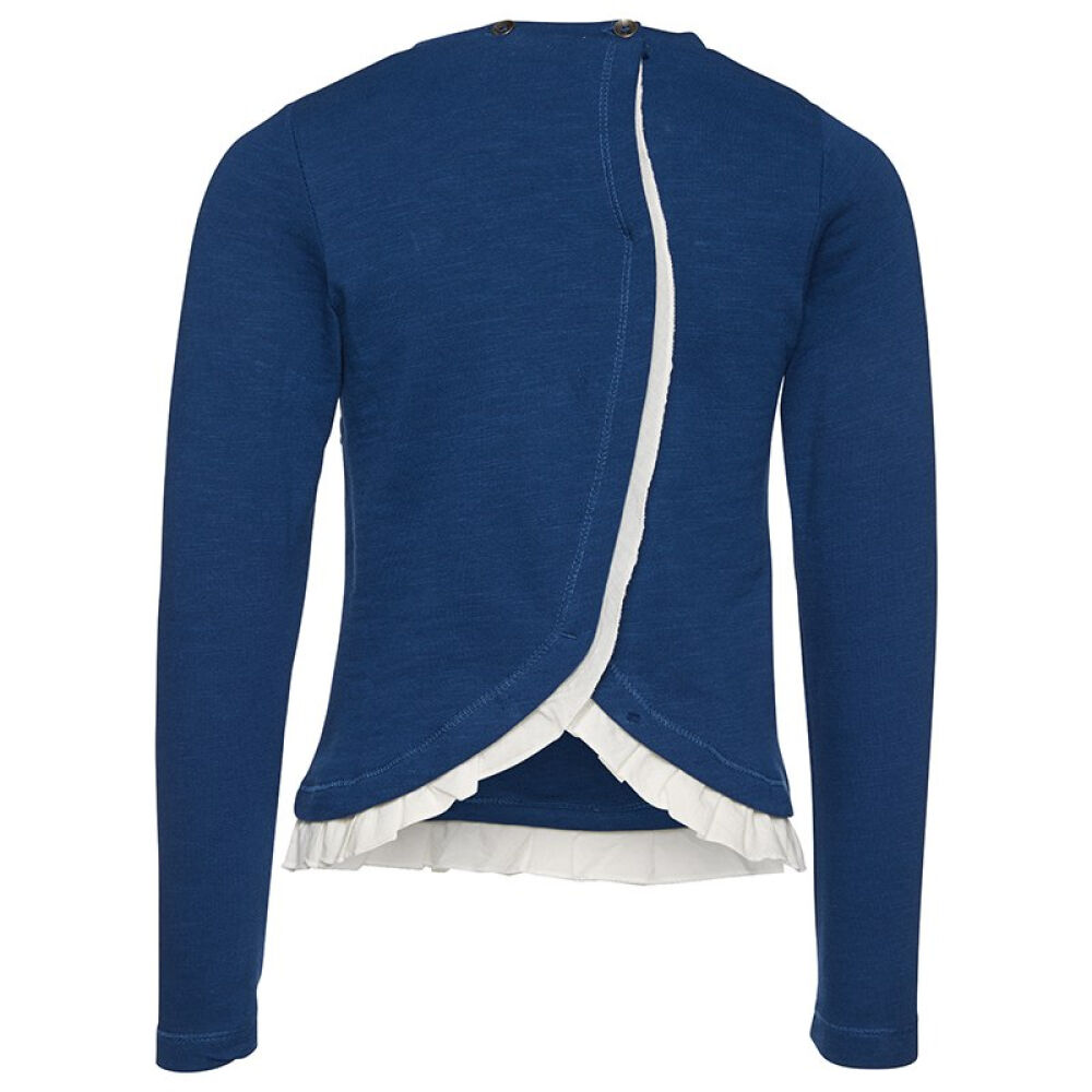 TOMTAILOR2016新款清新简约材料混合女童套衫深蓝色128/134