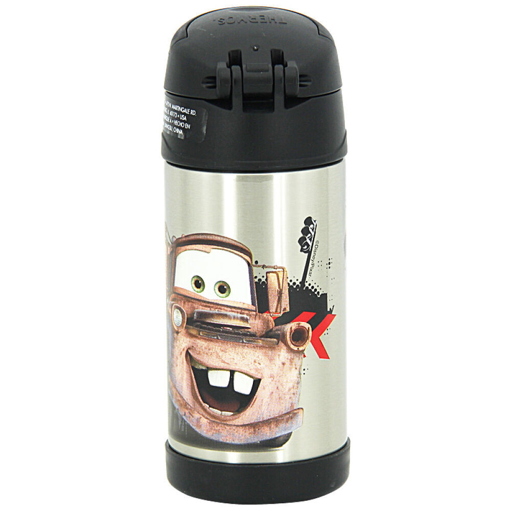 膳魔师thermos儿童保温杯吸管杯宝宝婴儿水壶小学生水杯355ml33-黑色-15汽车车总动员--355ml