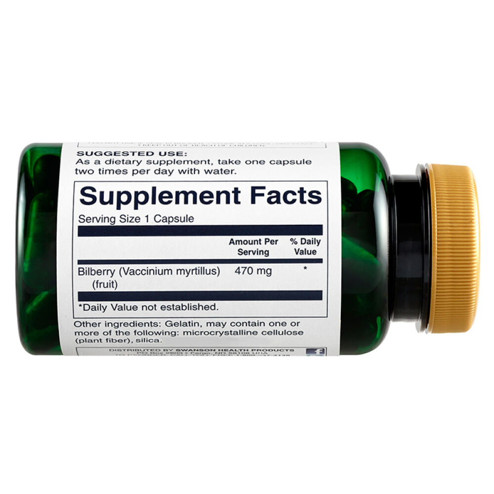 斯旺森swanson越橘营养胶囊越桔蓝莓叶黄素护眼素100粒养眼缓解视疲劳改善近视