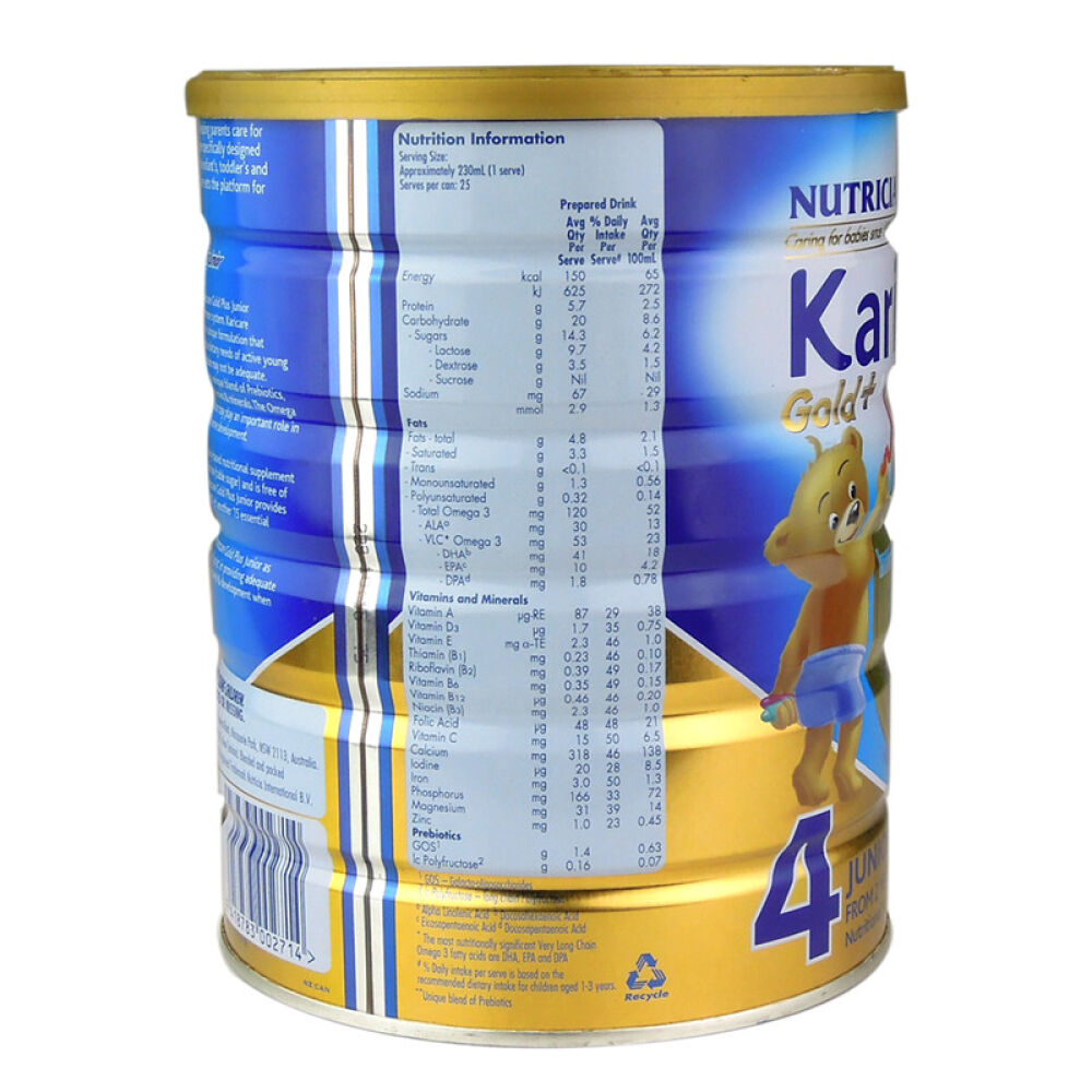 新西兰可瑞康（Karicare）奶粉金装婴幼儿配方奶粉900g4段(2岁以上)