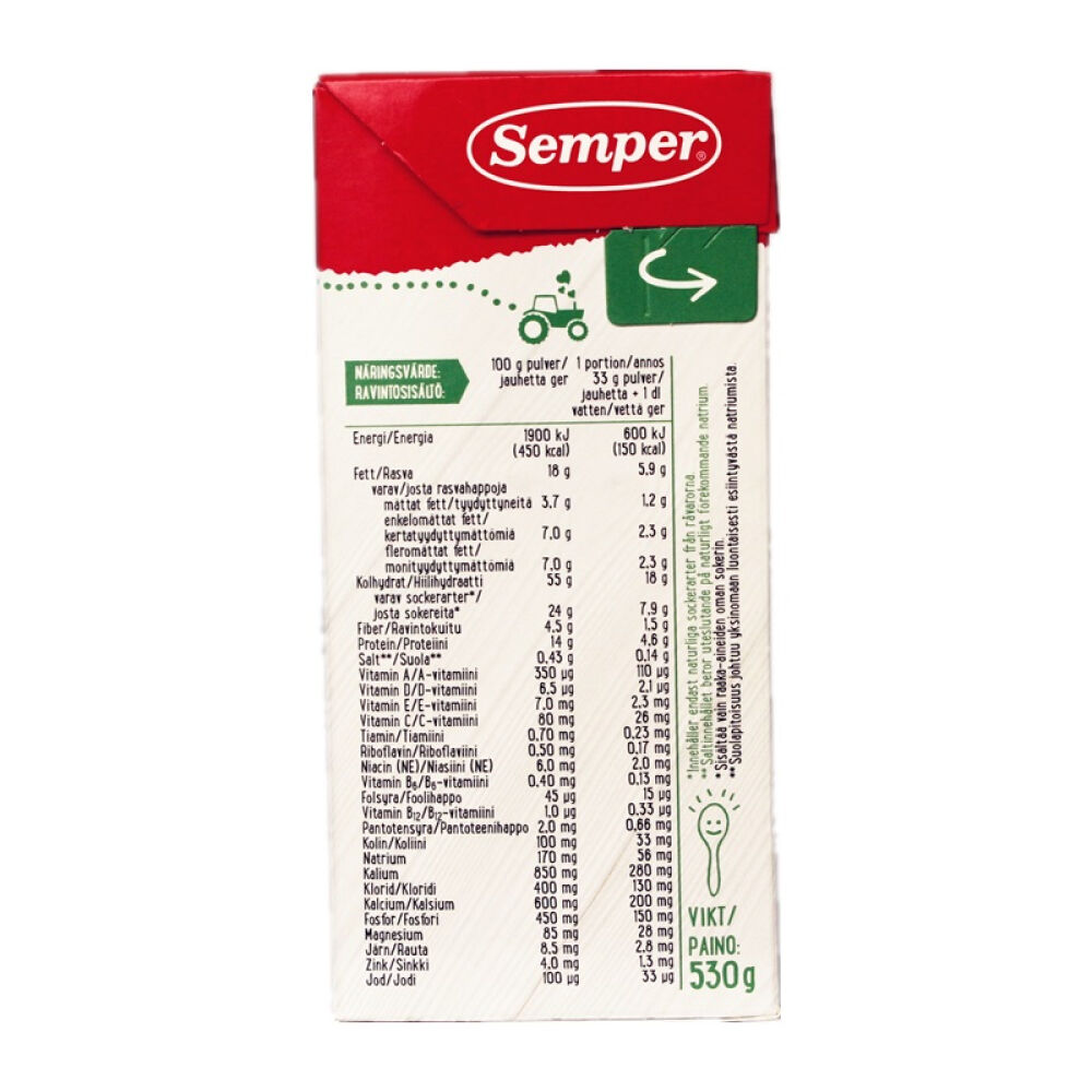 【全球购】瑞典原装进口Semper森宝水果麦粥米糊米粉含益生菌1岁以上苹果香梨