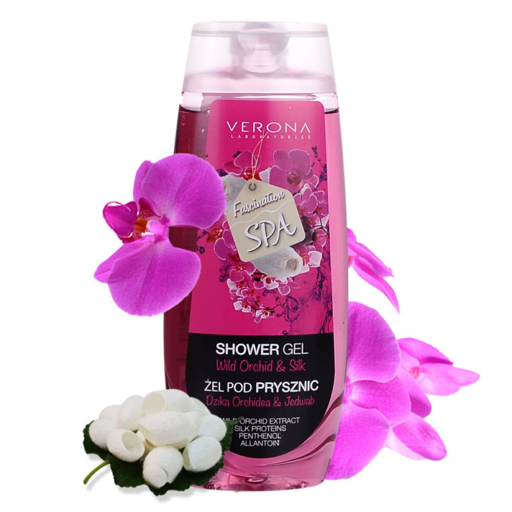 波兰原装进口VERONA家庭专业SPA级沐浴凝胶沐浴液沐浴啫喱250ml男女适用野生兰花蚕丝