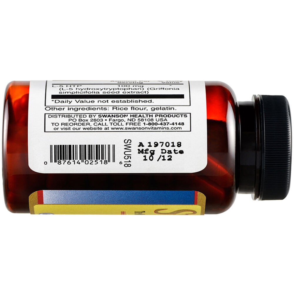 斯旺森swanson5-HTP五羟色氨酸营养胶囊100mg*60粒抗抑郁安神助睡眠