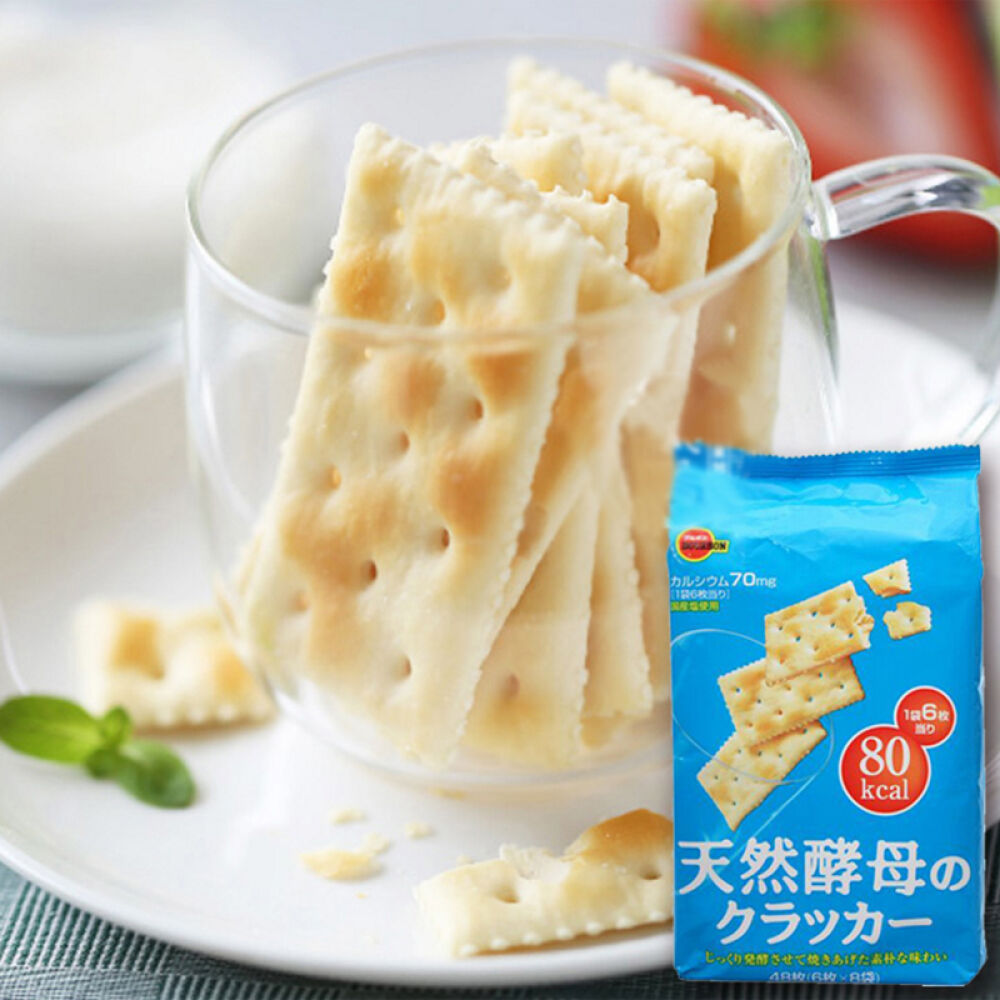 日本原装进口零食品bourbon布尔本天然酵母补钙苏打饼干48枚