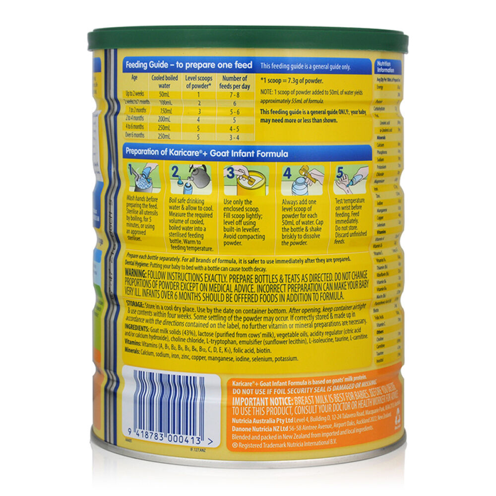 澳洲直邮新西兰原装进口karicare可瑞康婴儿羊奶粉1段900g