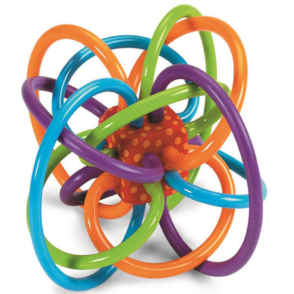 美国原装进口曼哈顿(ManhattanToy)磨牙球彩色磨牙牙胶咬胶手抓球不含BPA2个