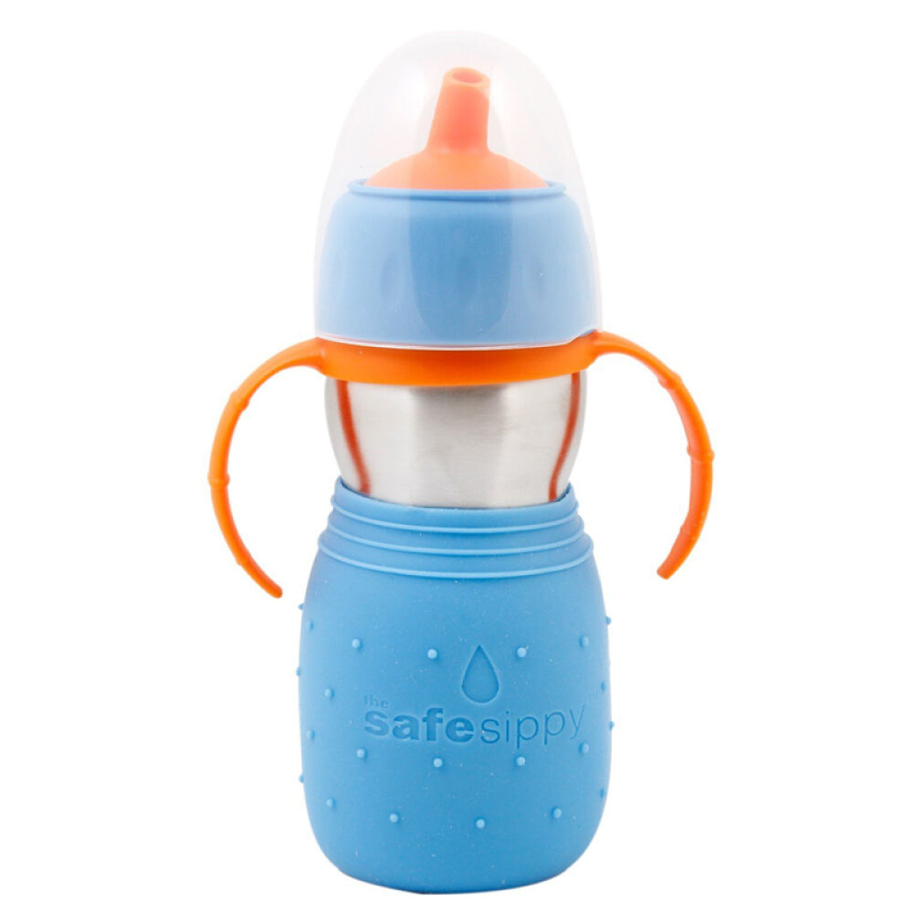 【全球购】美国安思培第二代儿童水杯不锈钢学饮杯/婴儿吸管杯宝宝隔热水杯橙色330ml