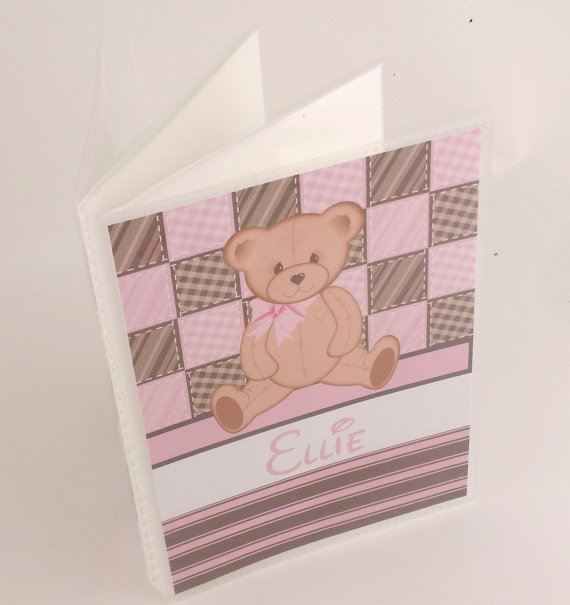 pinkteddybear4x65x7personalizedbabyshowergiftgirlphotobook