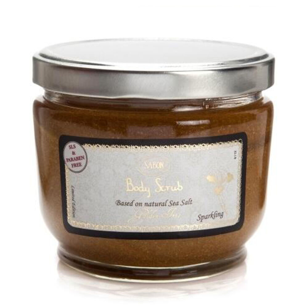 【香港直邮】SABON死海盐身体磨砂膏600g配木勺黄金鸢尾花