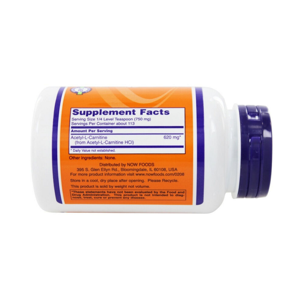 【美国正品直邮】NOWFoods诺奥维持细胞能量代谢支持脑部功能乙酰肉碱粉93.3克未定义3盎司