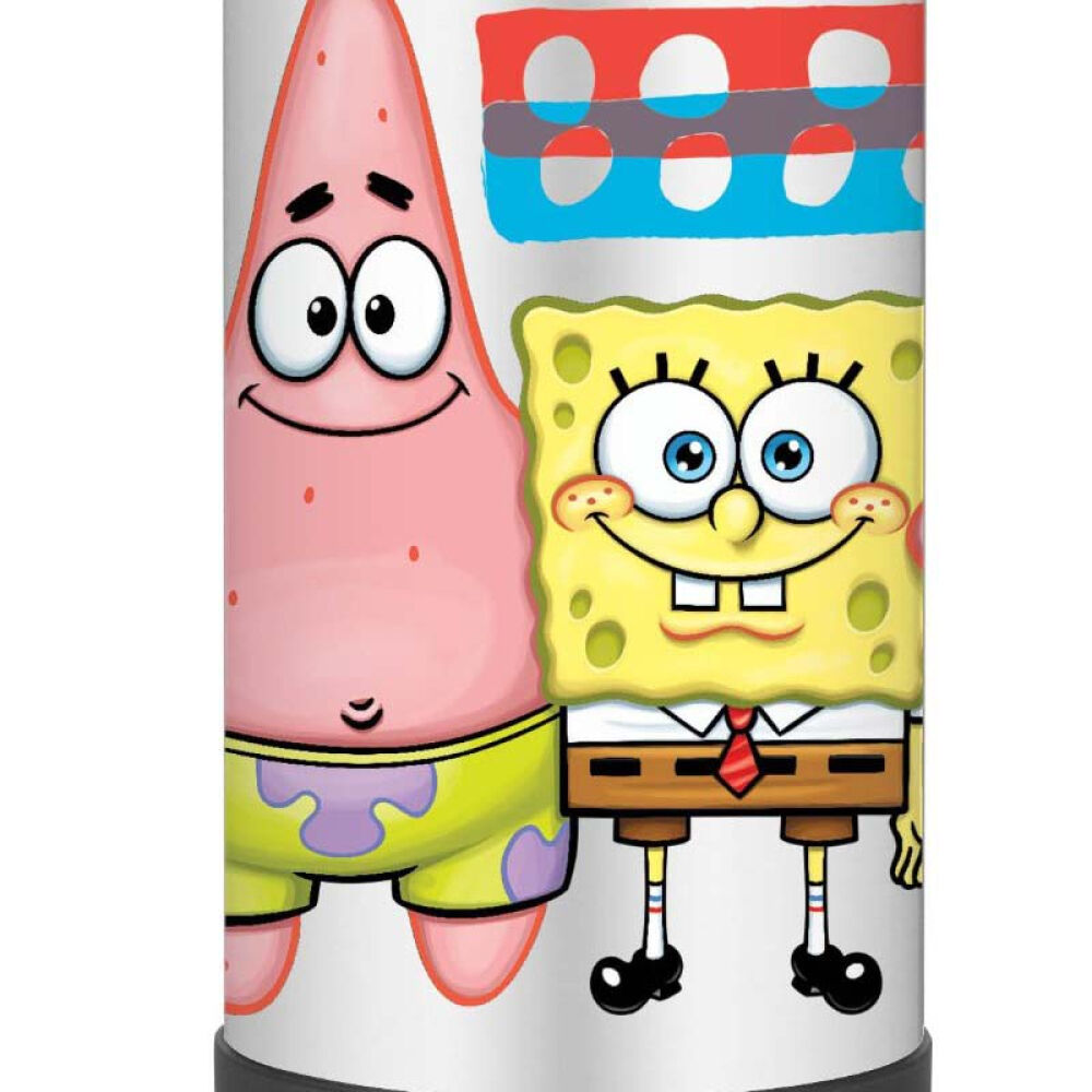 Thermos膳魔师儿童保温吸管杯350ml儿童吸管杯真空不锈钢保温保冷杯儿童吸管水杯海绵宝宝/Spongebob12-Ounce