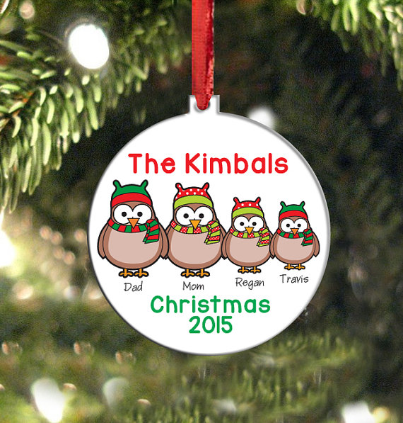 familynameornament,christmasowls,holidaygift