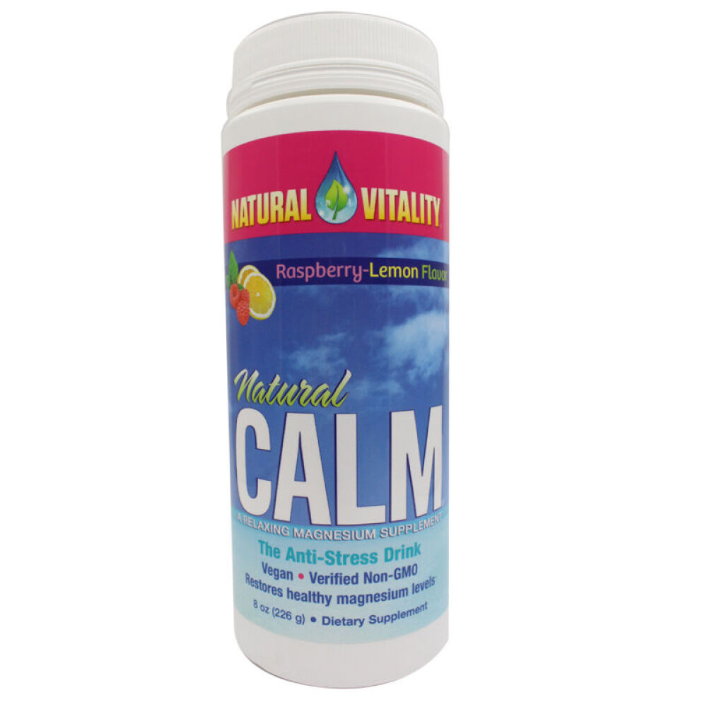 美国直邮NaturalVitality橘子味Calm镁减压粉缓解精神压力226g覆盆子柠檬味226g1瓶