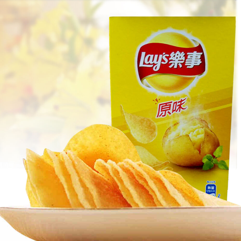 原产乐事薯片休闲即食lay"s乐事洋芋片96g/包乐事原味洋芋片96g/包