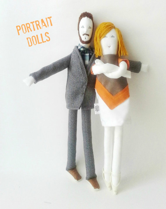 Personalizedcouplefabricdolls,customportraitclothdolls,familydollsfrompicture,uniquewoolanniversaryweddinggiftforcouples