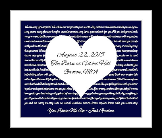 personalizedweddinggiftsforcouple,customartwork,songlyricsprint