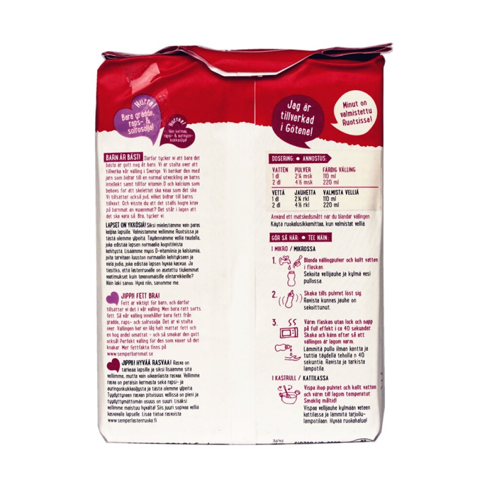 【全球购】瑞典原装进口Semper森宝谷物奶粉米粉1岁半以上725g