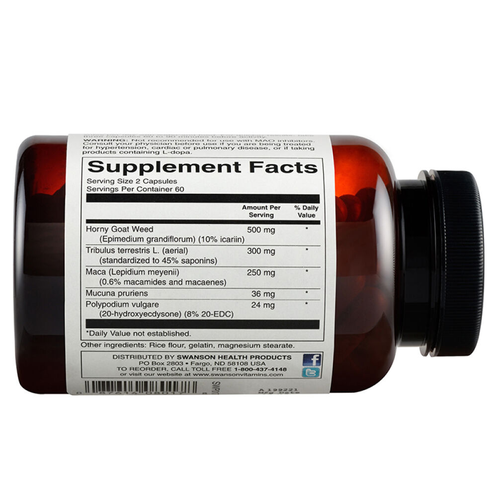 斯旺森Swanson淫羊藿玛卡软胶囊黑玛卡精片玛咖MACA缓解疲劳补肾壮阳延时增大增粗