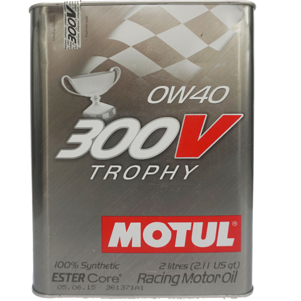 自营摩特(motul)多酯类全合成润滑油300vtrophy0w-40sn级2l法国原装