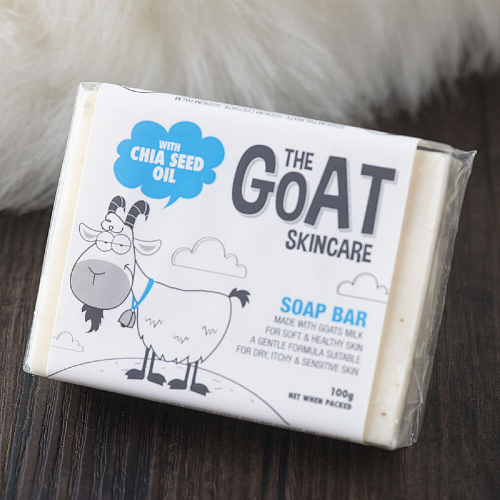 【澳洲直邮包邮】进口GoatSoap山羊奶润肤手工香皂敏感肌肤适用100g奇亚籽针对湿疹牛皮癣皮肤炎
