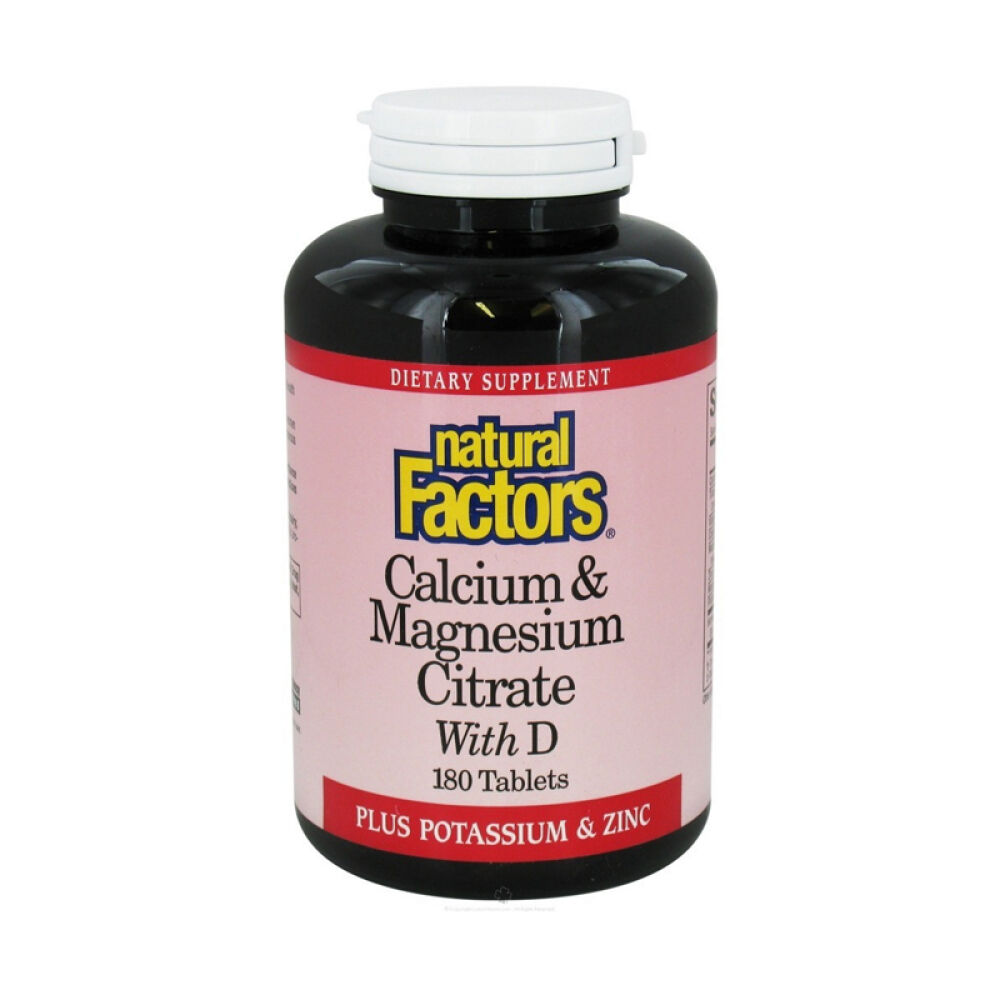 【美国正品直邮】NaturalFactors提供身体所需要的矿物质钙镁柠檬酸维生素D片未定义180片