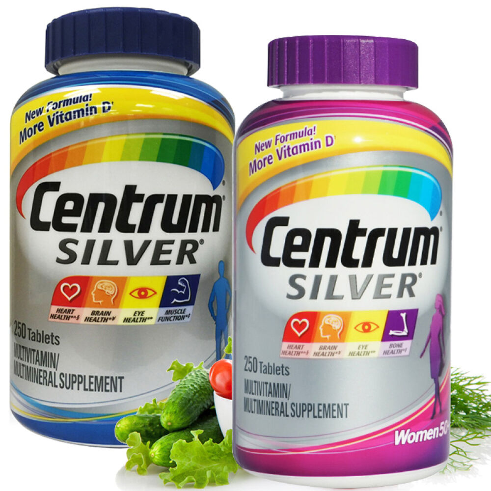 【全球购】善存Centrum银片银50+中老年矿物质多种维生素男女善存组合装250粒x2 【全球购】善存Centrum银片银50+中老年矿物质多种维生素男女善存组合装250粒x2