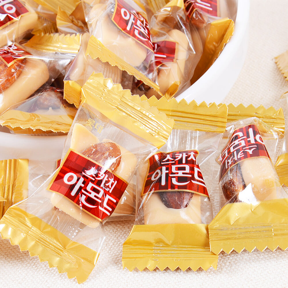 韩国进口零食LOTTE乐天扁桃仁糖果~大颗扁桃仁90g