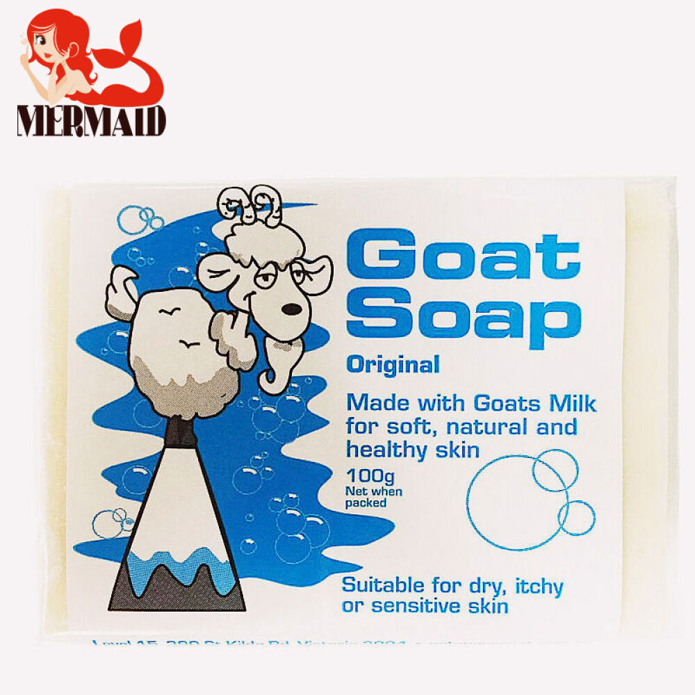 【美人鱼】GoatSoap手工羊奶洁面皂100g原味坚果麦卢卡蜂蜜燕麦椰子味澳洲原装蓝色原味一个装